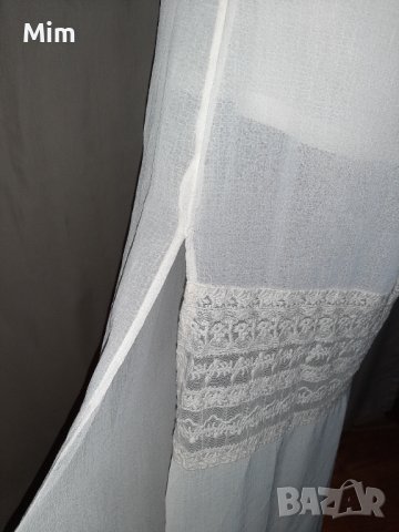 Н&М 36 Бяла, дълга ,ефирна рокля с дантела , снимка 5 - Рокли - 37794181