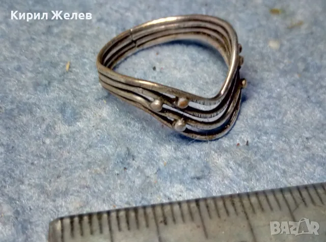 СТАР АЖУРЕН СРЕБЪРЕН ПРЪСТЕН СРЕБРО ВИСОКА ПРОБА РЪЧНА РЕТРО АРТ ИЗРАБОТКА 49726, снимка 2 - Антикварни и старинни предмети - 49122486