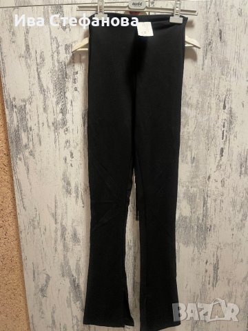 Практичен удобен черен класически еластичен удобен нов панталон висока талия цепки , снимка 13 - Панталони - 42353113