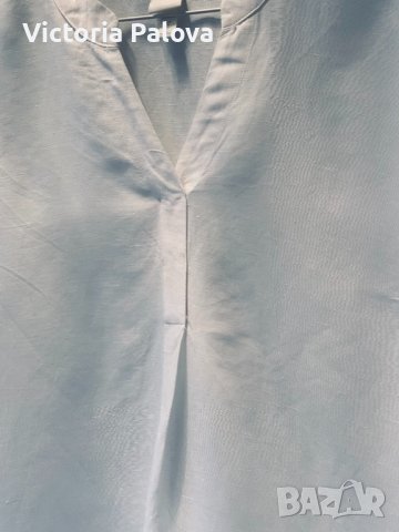 Удобна бяла рокля-туника лен и вискоза, снимка 6 - Рокли - 37195212