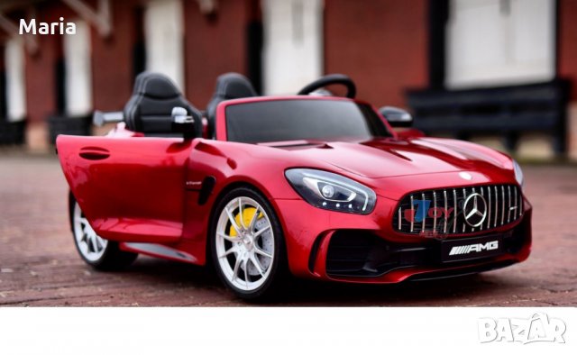 Акумулаторна кола двуместен Mercedes GT R Licensed 2X12V ,MP4, с меки гуми, снимка 2 - Детски велосипеди, триколки и коли - 34367860