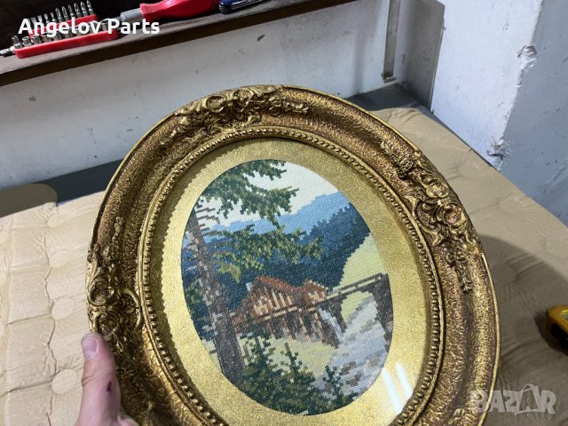 Гоблен с рамка (старо производство), снимка 3 - Гоблени - 42803639