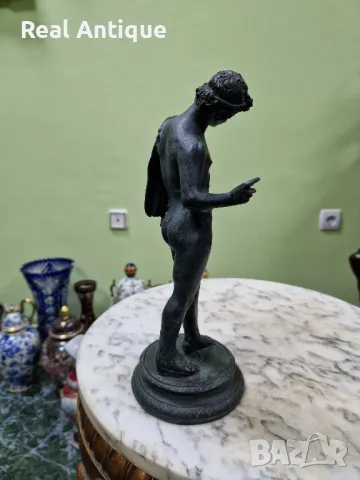 Стара страхотна антикварна френска бронзова фигура статуетка , снимка 5 - Антикварни и старинни предмети - 49729905