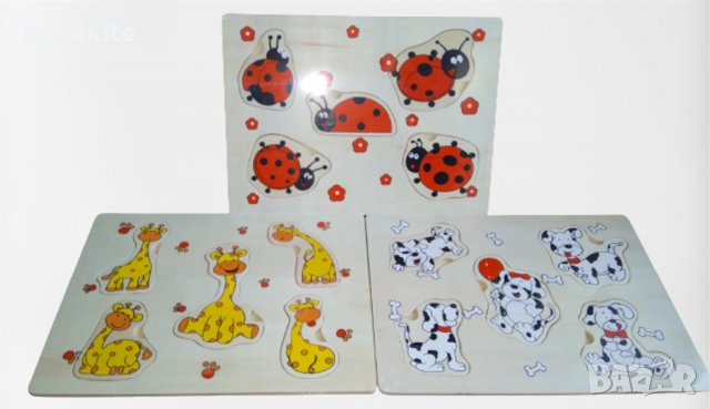 3 модела дървени дъски с животни ТОП! жираф, калинка и далматинец, снимка 5 - Образователни игри - 38562786