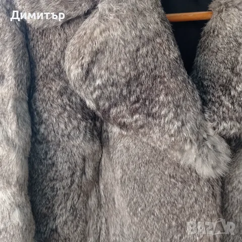 Луксозно дамско палто от естествен косъм (Заек) – Перфектно състояние, снимка 3 - Палта, манта - 55706384