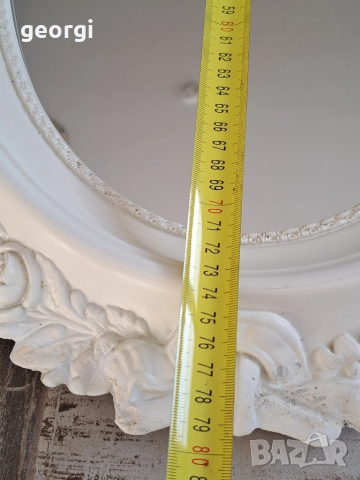 немско огледало за стена с бяла рамка с релефни рози, снимка 6 - Огледала - 51765065