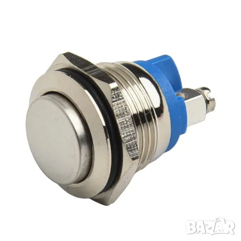 Метален бутонен превключвател 12V/24V с резба 16 mm