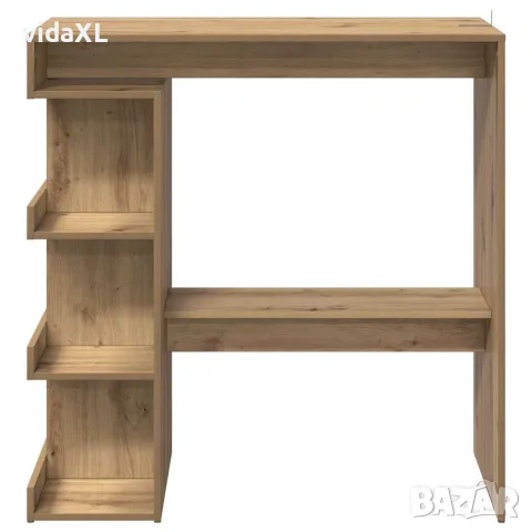 vidaXL Бар маса с рафтове, дъб артизан, 100x48x101,5 см, снимка 4 - Маси - 56148189