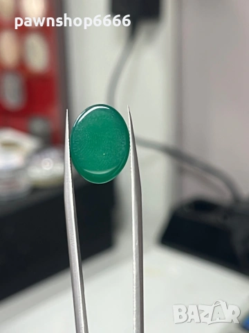 Естествен хризопраз – кабошон, 8,05 ct | Наситено зелен, полупрозрачен, снимка 8 - Други ценни предмети - 53196873