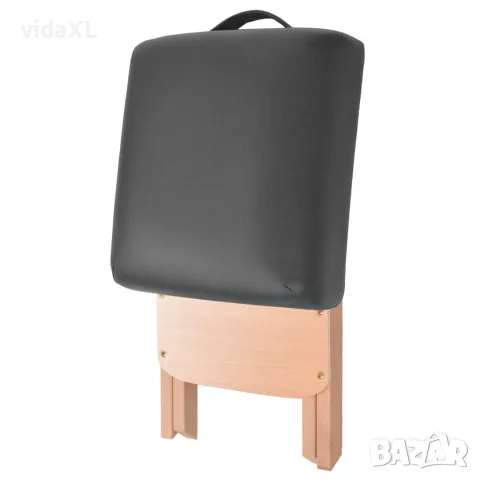 vidaXL Сгъваема масажна кушетка с 3 зони и столче, 10 см пълнеж, черна, снимка 5 - Кушетки - 56146022