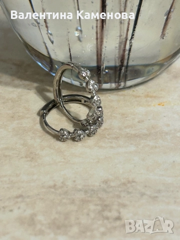 Сребърни обеци(925)  ,нови .Английско закопчаване , снимка 13 - Обеци - 52350380