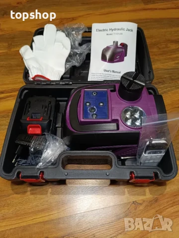 НОВ Електрически крик за кола до 5 тона 21V 4.0Ah батерия и LED светлинa, (диапазон: 15-45 см), снимка 7 - Гедорета - 50501199