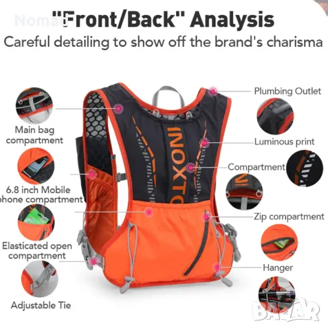 -60% INOXTO Ултра лека раница | Бягане, колоездене, туризъм, снимка 9 - Спортна екипировка - 49113667