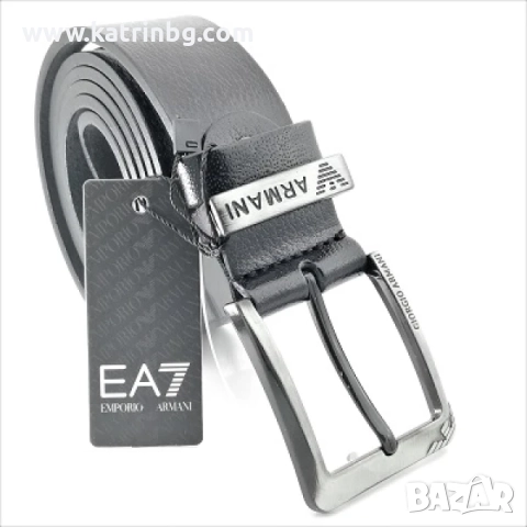 ARMANI-Мъжки комплект портфейл със закопчаване и колан в черно естествена кожа, снимка 2 - Подаръци за мъже - 52582385