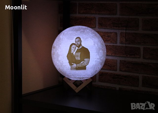 Лунна лампа със снимка и текст - 4 размера/ 3 или 16 цвята на светлината , снимка 8 - Арт сувенири - 35561134