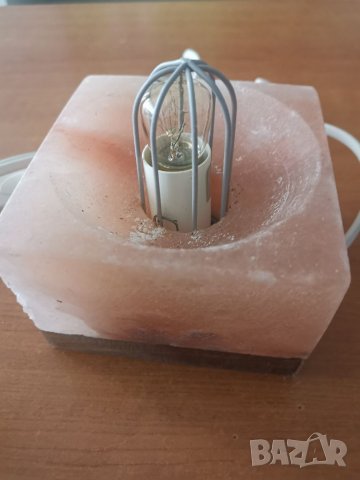 Лампа от хималайска сол , снимка 3 - Настолни лампи - 39550119