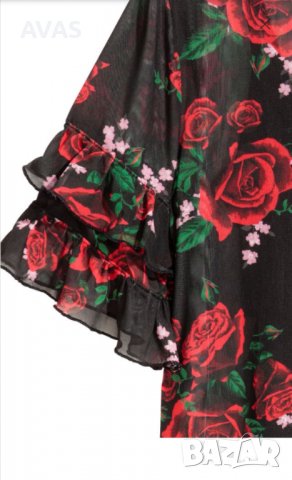 Нова рокля 2 в 1 H&M M размер черна воалена лятна рокля с червени рози в  Рокли в гр. София - ID36764789 — Bazar.bg