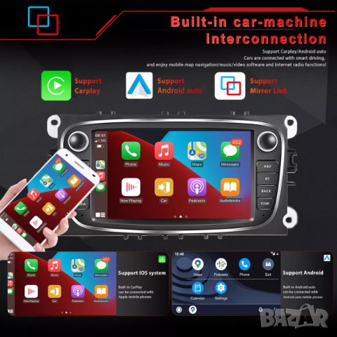 Мултимедия за FORD Focus, Android, Навигация, двоeн дин, FORD Galaxy, Kuga, Mondeo, S-Max, C-Max, снимка 2 - Аксесоари и консумативи - 38795566