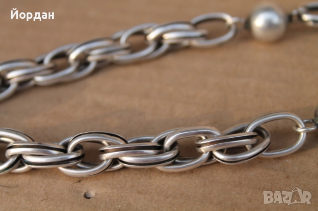 Мъжки сребърен ланец/синджир, снимка 3 - Колиета, медальони, синджири - 52496041