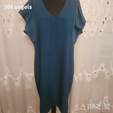 петролено зелена елегантна рокля