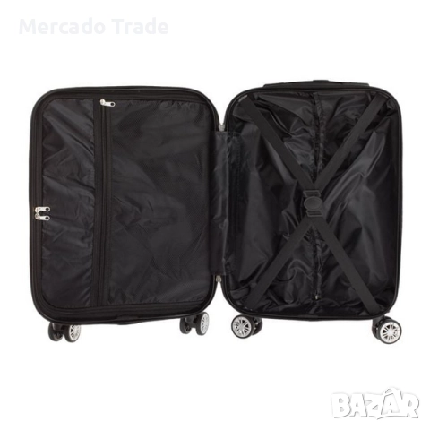 Куфар с колелца Mercado Trade, Релефен, 87л., Сив металик, снимка 6 - Куфари - 52239844