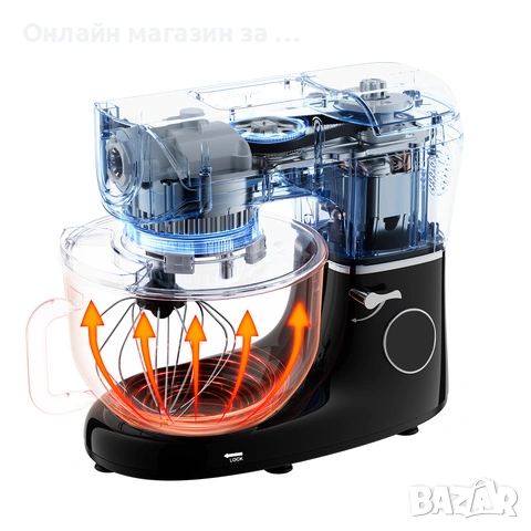 Планетарен кухненски робот Ruhhy 2000W с отопляема купа 5.5l и кантар, снимка 6 - Кухненски роботи - 52547544