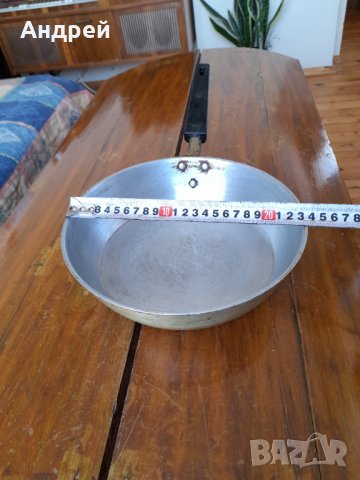 Стар алуминиев тиган #4, снимка 3 - Антикварни и старинни предмети - 33829757