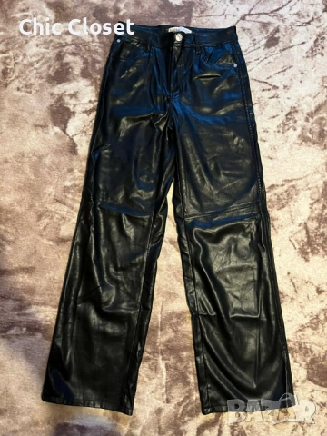 Кожен панталон Bershka + подарък, снимка 6 - Панталони - 54172667