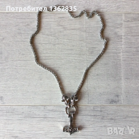 метален накит украшение медальон " чукът на бог Тор " Mjolnir от Дания, снимка 4 - Колиета, медальони, синджири - 53982907