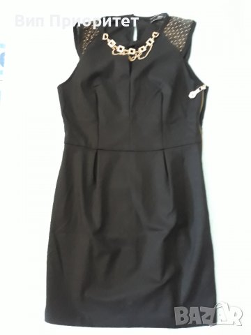 PHILIPP PLEIN - Черна маркова рокля , много стилна и елегантна, страничен ефектно подчертан цип , снимка 1 - Рокли - 37265406