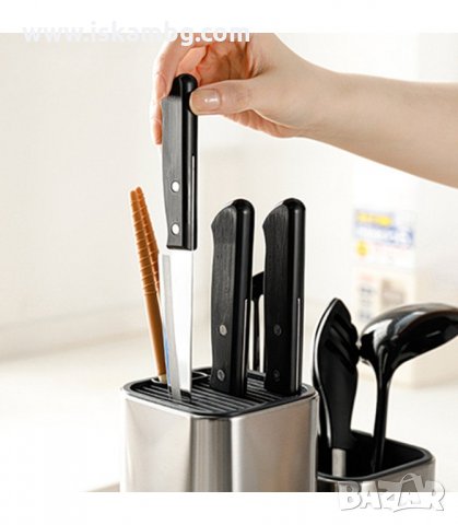 СТОЙКА ЗА КУХНЕНСКИ НОЖОВЕ С ОТДЕЛЕНИЕ ЗА НОЖИЦА - код 2566, снимка 3 - Други - 33931468