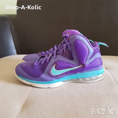 Original Rare NIKE LEBRON IX 9 Summit Lake Hornets Purple Turquoise Blue Green, снимка 8 - Маратонки - 47934740