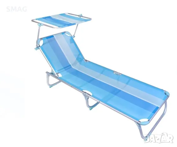 Плажен шезлонг със сенник 187x57x31 S_1126765
