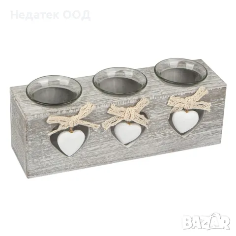Поставка за свещи, Reso, С висящи сърца, 24x7x8 см, снимка 2 - Други - 47360593