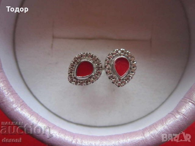 Уникални сребърни обеци обици емайл и камъни сребро 925, снимка 6 - Колекции - 34540890