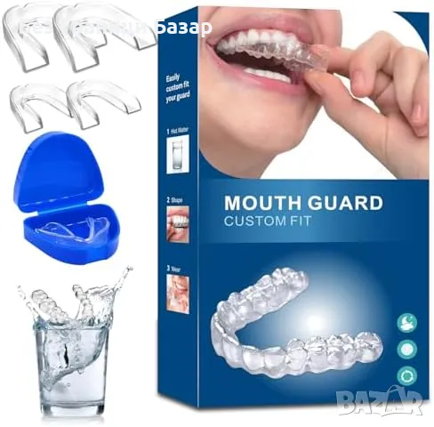 Нови Нощни шини против скърцане със зъби – 4 броя удобни и регулируеми, снимка 1