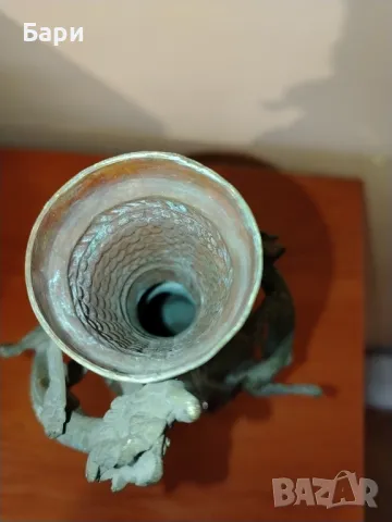 Антична китайска азиатска медна месингова драконова ваза от 19-ти век, снимка 11 - Други ценни предмети - 49840198