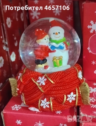 Празнична стъклена снежна топка 12х8 см – идеален коледен подарък, снимка 6 - Други - 52494424