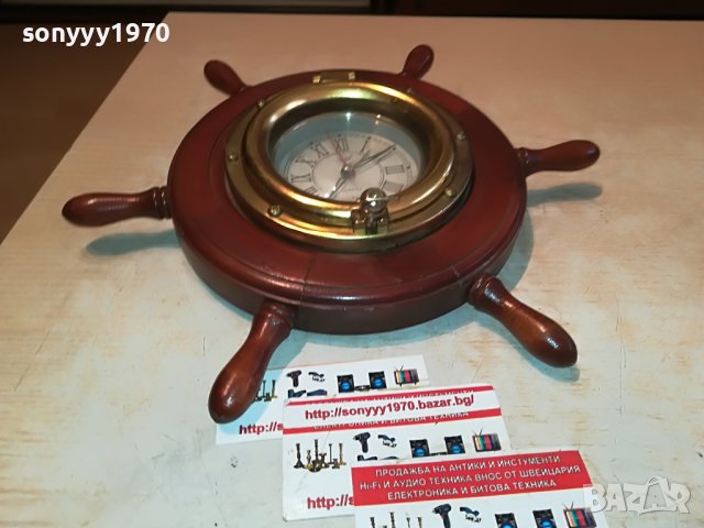 antique france-часовник рул-месинг/дърво 2710221637, снимка 5 - Колекции - 38472657