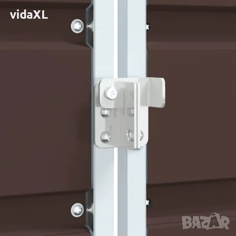 vidaXL Навес за един кош за боклук, Кафяв, 72x81x115 см, стомана, снимка 9 - Кошове за боклук и контейнери - 56147466