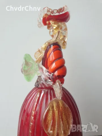 Murano стъкло статуетки 21см/2бр Мурано стари венециански стъклени фигури/танцьори-злато, снимка 7 - Статуетки - 50372542