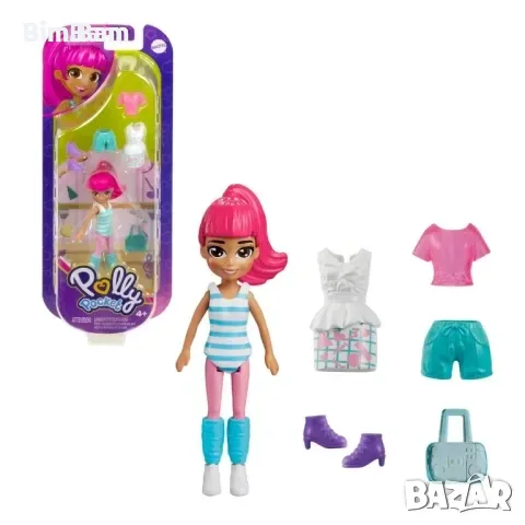Мини кукла с дрехи за преобличане Polly Pocket с аксесоари / Mattel - различни модели