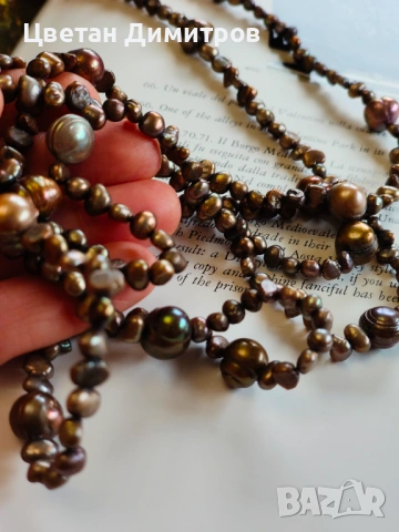 много ДЪЛГО ретро колие / наниз от  истински барокови перли, снимка 8 - Колиета, медальони, синджири - 53269828