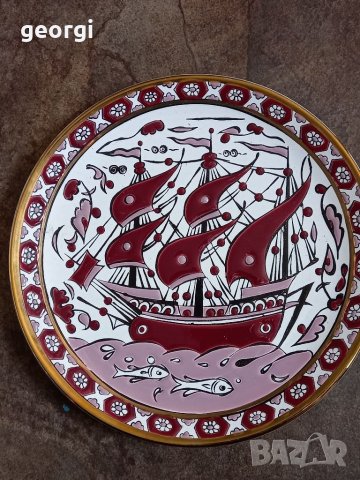 Гръцка декоративна чиния за стена ръчна изработка , снимка 6 - Декорация за дома - 35626324