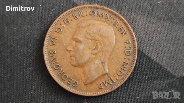 1 пени (Австралия, 1944), снимка 2 - Нумизматика и бонистика - 50579272