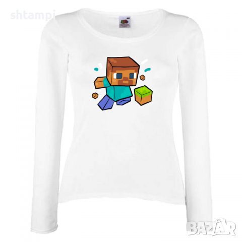 Дамска тениска Steve Football майнкрафт Minecraft,Игра,Забавление,подарък,Изненада,Рожден Ден., снимка 5 - Тениски - 36521418
