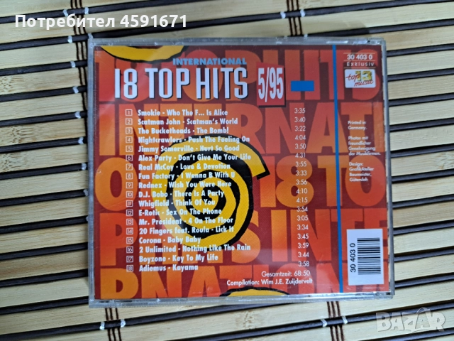 18 Top Hits International 5/95, снимка 3 - CD дискове - 51760940