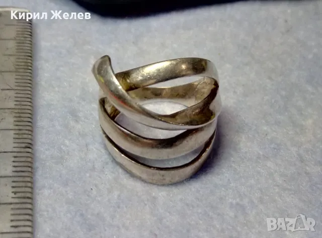 СТАР ШИКОЗЕН СРЕБЪРЕН ПРЪСТЕН СРЕБРО 925 АЖУРНА ХУДОЖЕСТВЕНА РЪЧНА БИЖУТЕРСКА ИЗРАБОТКА 30430, снимка 10 - Пръстени - 49885925