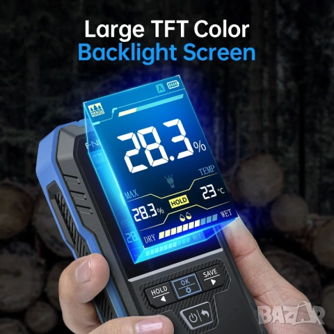 FNIRSI WMT-10 влагомер за дърво и стени (безконтактен, индуктивен), снимка 9 - Други инструменти - 54003908