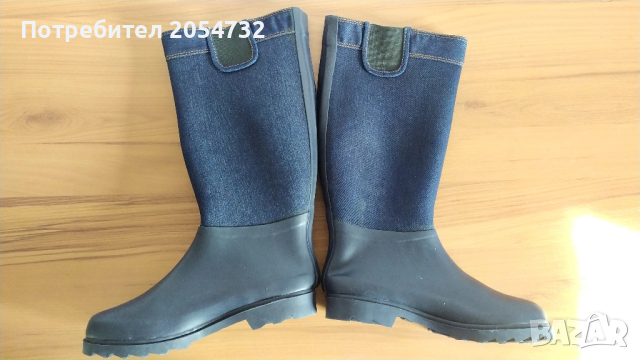 Нови ботуши с каучукова подметка и крачоли от дънкова материя - деним, снимка 16 - Дамски ботуши - 52157241